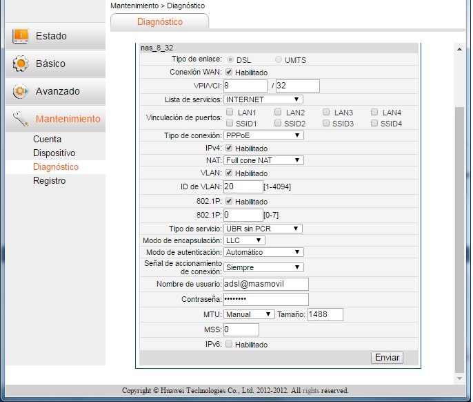 router Huawei HG532s paso 8