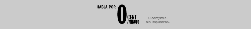 Banner de habla y navega. Habla por 0 centimos al minuto.