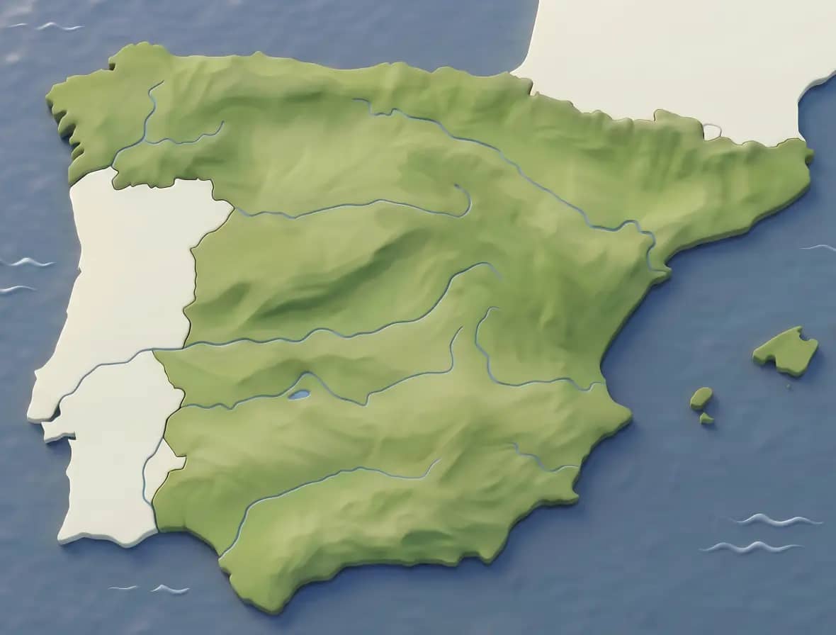 Mapa de la penininsula iberica